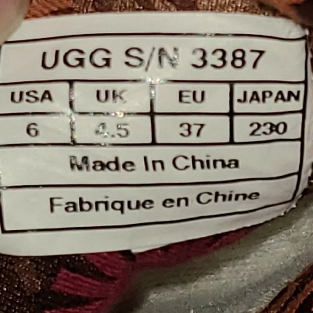 UGG Australia Women's 3387 Lo Pro Button Fold‎ Over Chestnut Boots Size 6